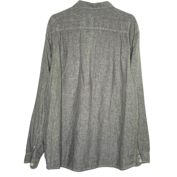 Tommy Bahama XXL Mens Shirt Gray Linen Light Textured Breathable Resort - Picture 2 of 9